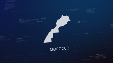 morocco with western country map comes to life with cinematic panning, unveiling key details, the capital, and slogan, providing an engaging background for corporate and commercial use