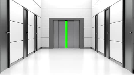 corridor with opening elevator.