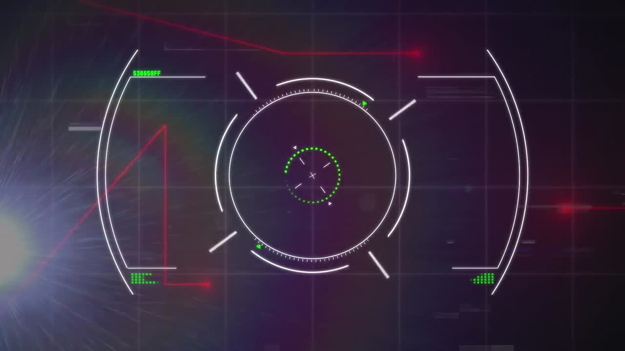 Animation of scope scanning and glitch over grid