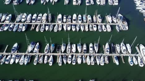 boats in the harbour from above