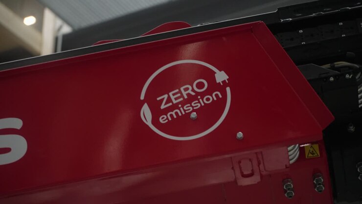 Zero emission icon on a crane