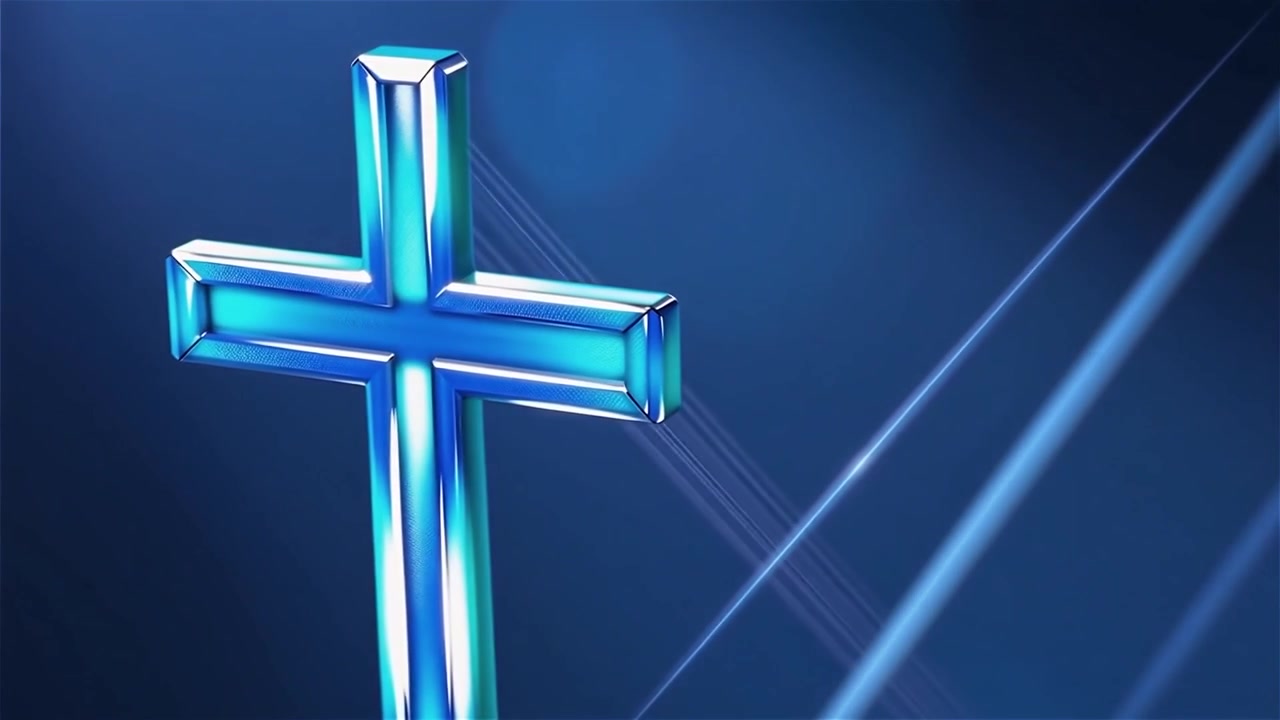 Croce Cristiana Luce Celestiale Sfondo per il Culto.