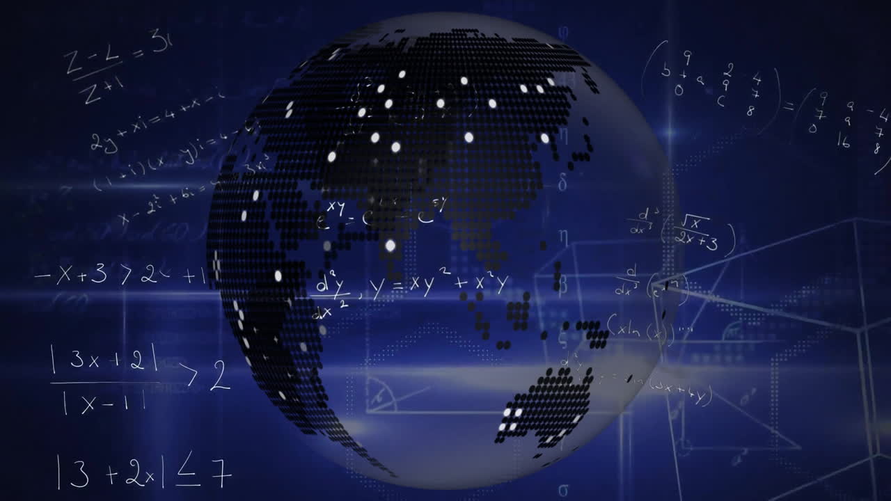 전 세계에 걸쳐 연결과 데이터 처리의 애니메이션