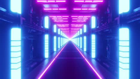 neon glowing futuristic tunnel