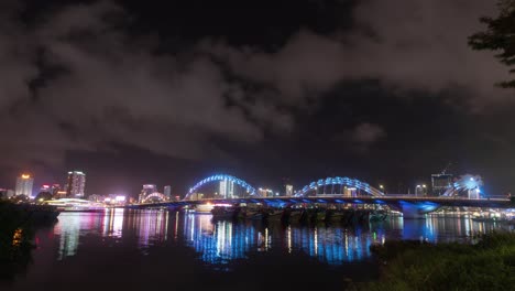 danang dragon bridge at night