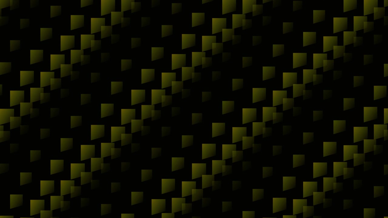 Fondo Animado Abstracto con Cuadrados Geométricos Amarillos en Movimiento