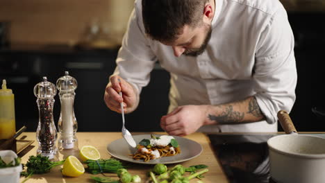 chef plating food