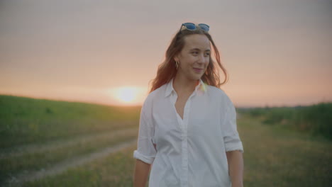 Smiling-Joyful-Woman-Walking