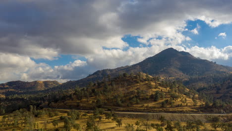 cinematic aerial hyperlapse of tehachapi mountains in california, dolly zoom