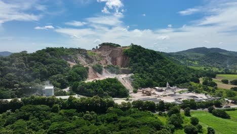 extracting raw materials for cement from a hill