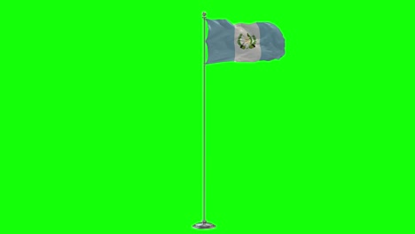 guatemala 3d illustration of the waving flag on a pole with chroma key