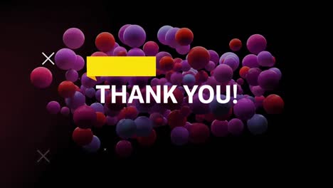 Digital-animation-of-thank-you-text-text-and-yellow-banner-against-3d-spheres-shapes