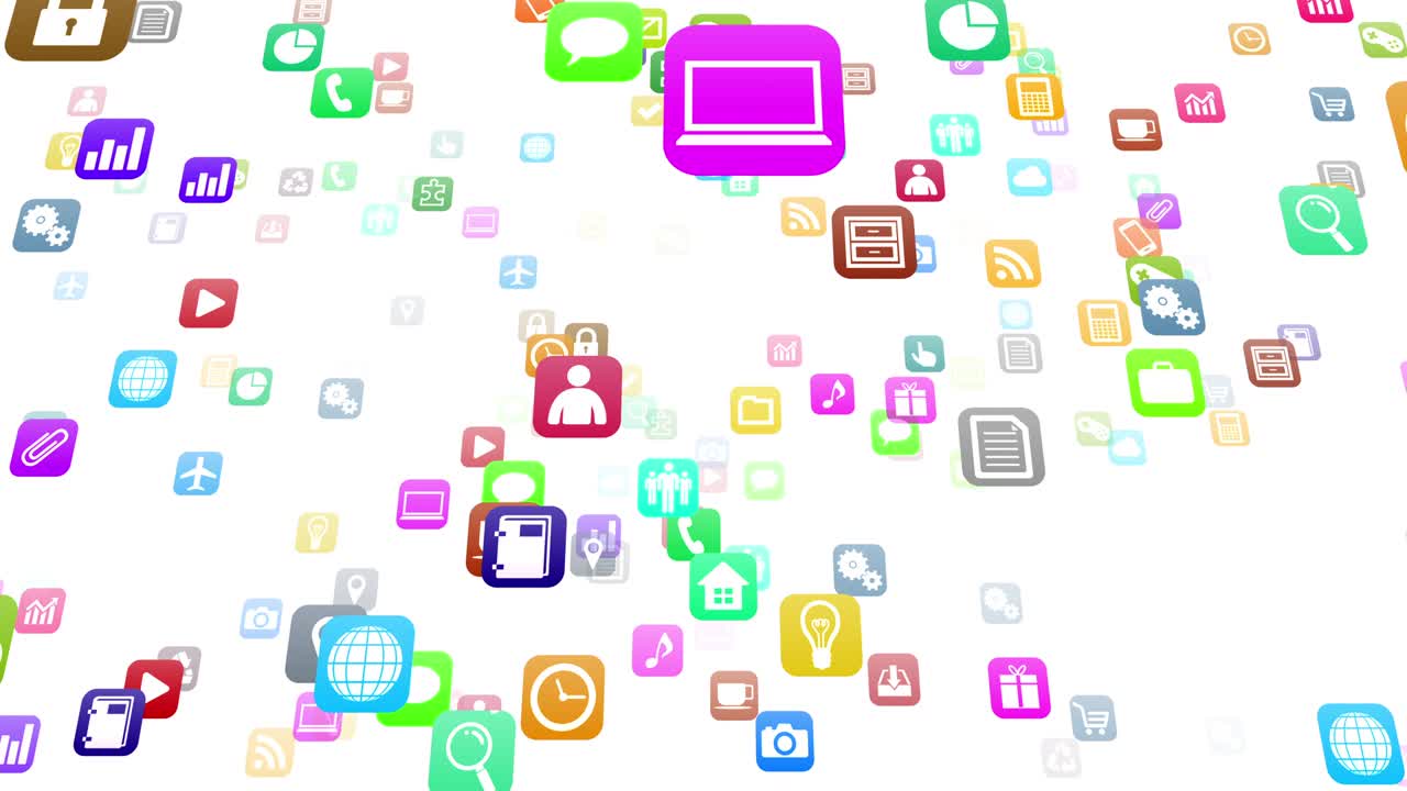 icono de tecnología símbolo de red dispositivos digitales en el fondo de internet