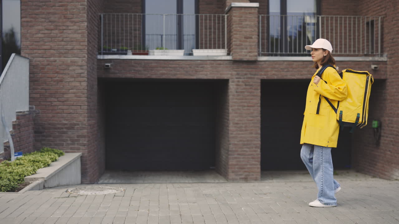 Woman Delivery Person Walking