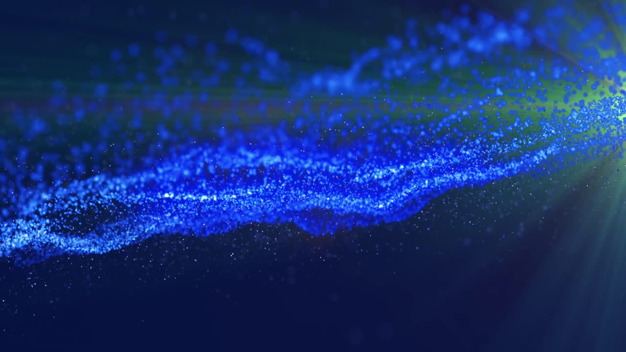 검은 바탕에 있는 빛의 반점과 흔적의 애니메이션