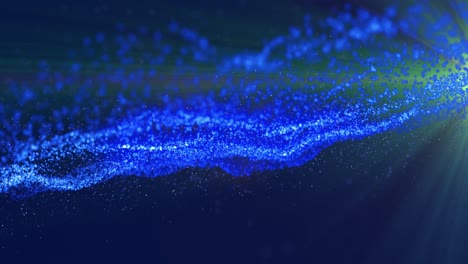 검은 바탕에 있는 빛의 반점과 흔적의 애니메이션