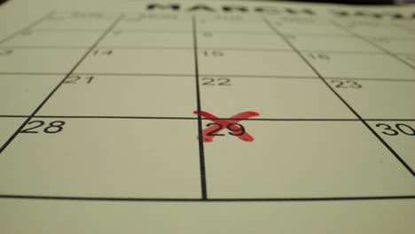 fecha de marcación en el calendario