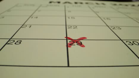 marking date on calendar