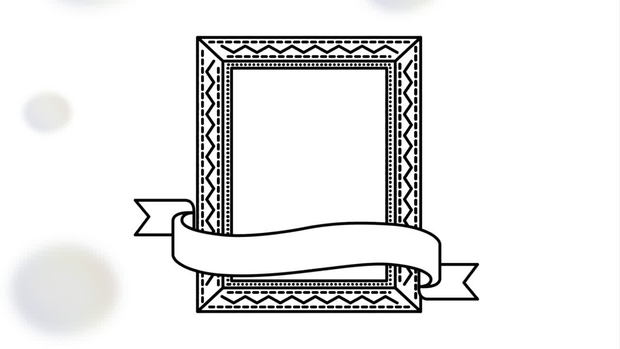 elegante marco cuadrado con animación de video de cinta