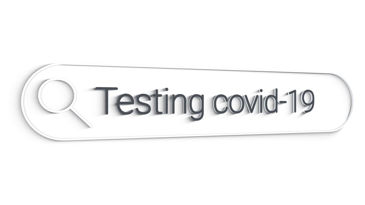Searching for information about Testing covid 19 in the Internet browser. Typing in a search line on the computer. Data Information Networking Concept with blank search bar.