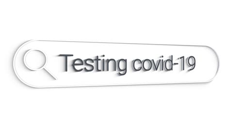 searching for information about testing covid 19 in the internet browser. typing in a search line on the computer. data information networking concept with blank search bar.