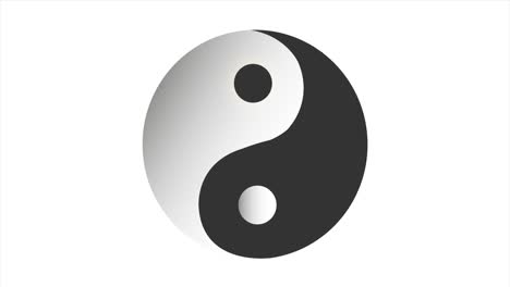 el yin yang es el símbolo de la armonía. el icono brilla blanco y parpadea.
