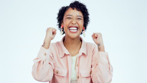 celebración, emocionado y cara de mujer negra