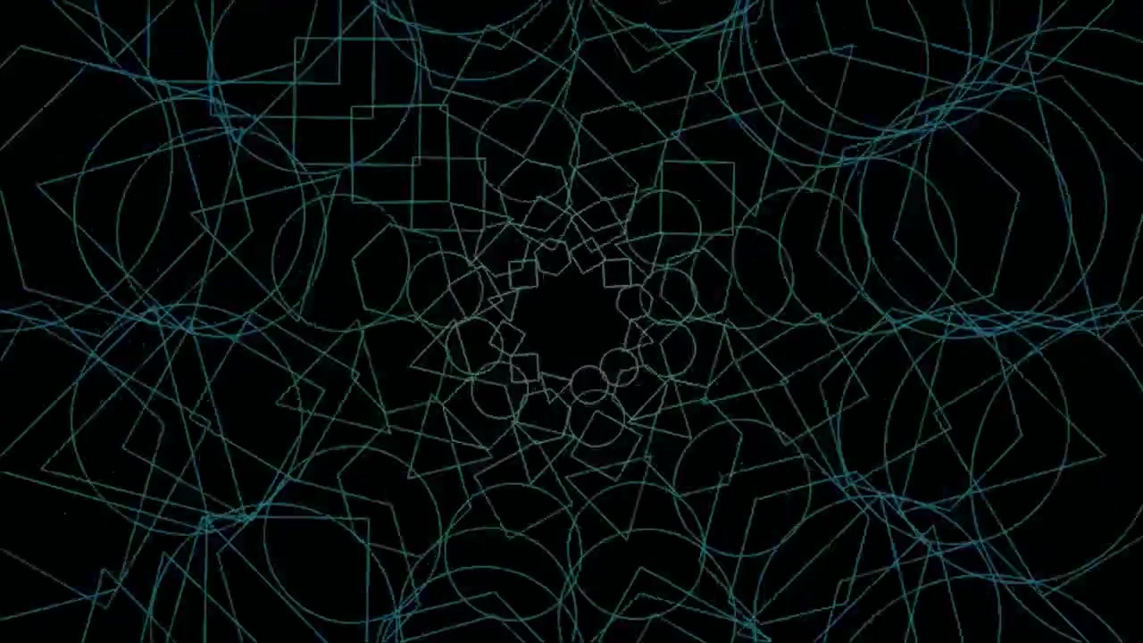 Abstract Geometric Mandala Animation with Rotating Shapes