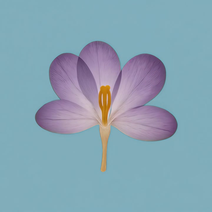 Time-lapse av en lila krokusblomma som öppnas och stängs