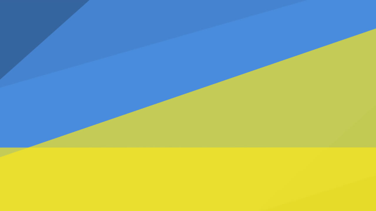 animación de las formas móviles de la bandera azul y amarilla de ucrania