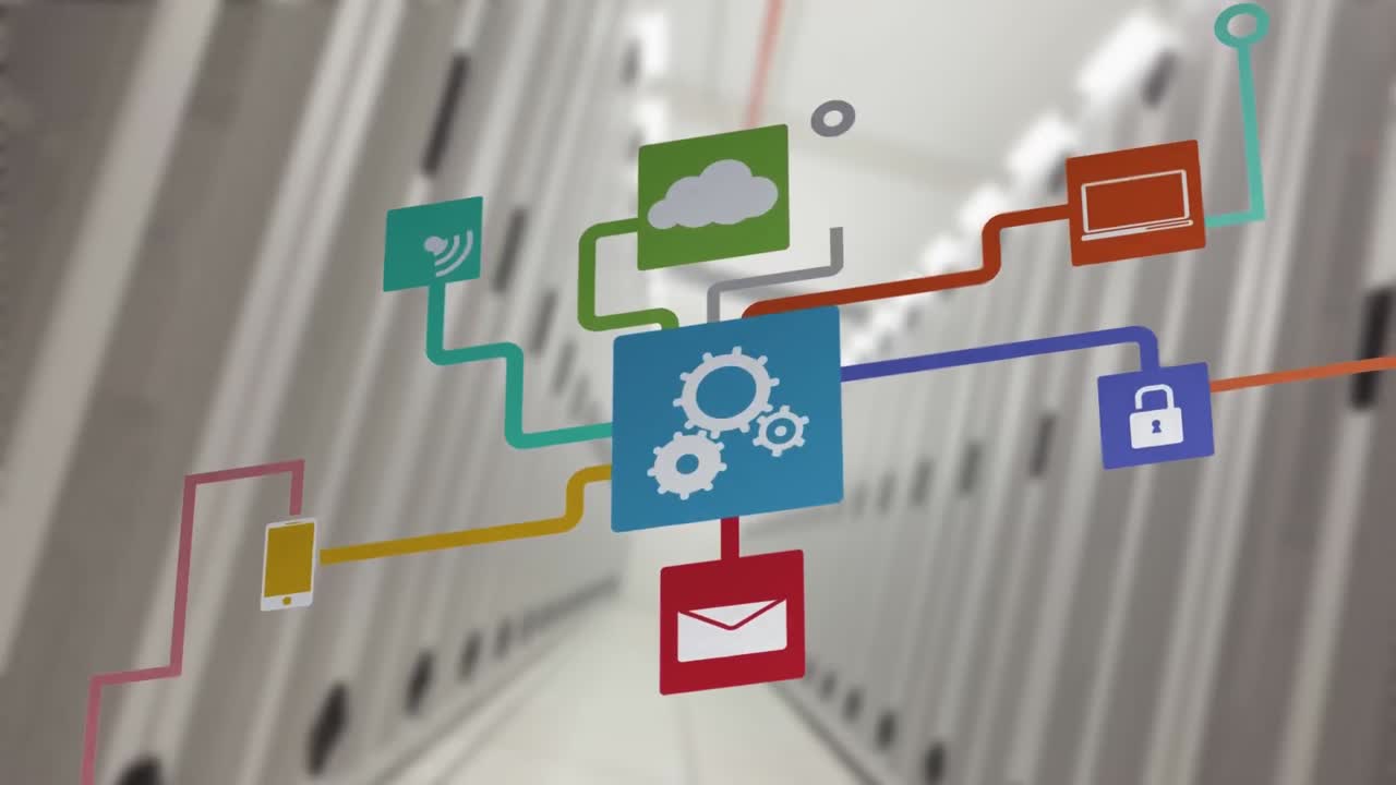 animación de la red de conexiones de color