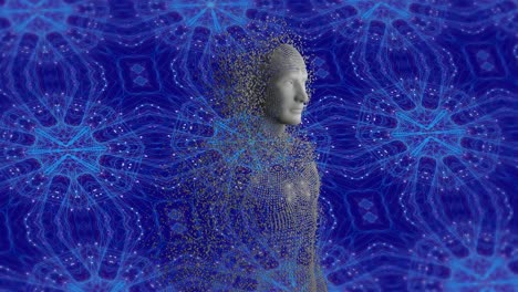 Animation-of-human-body-formed-with-exploding-particles-on-blue-background