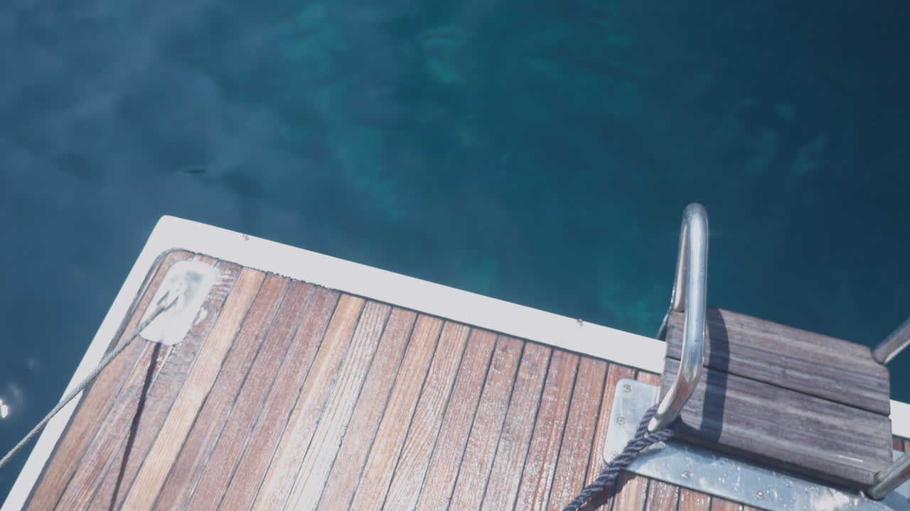 view from the swim deck of a yacht at sea in lefkada, greece
