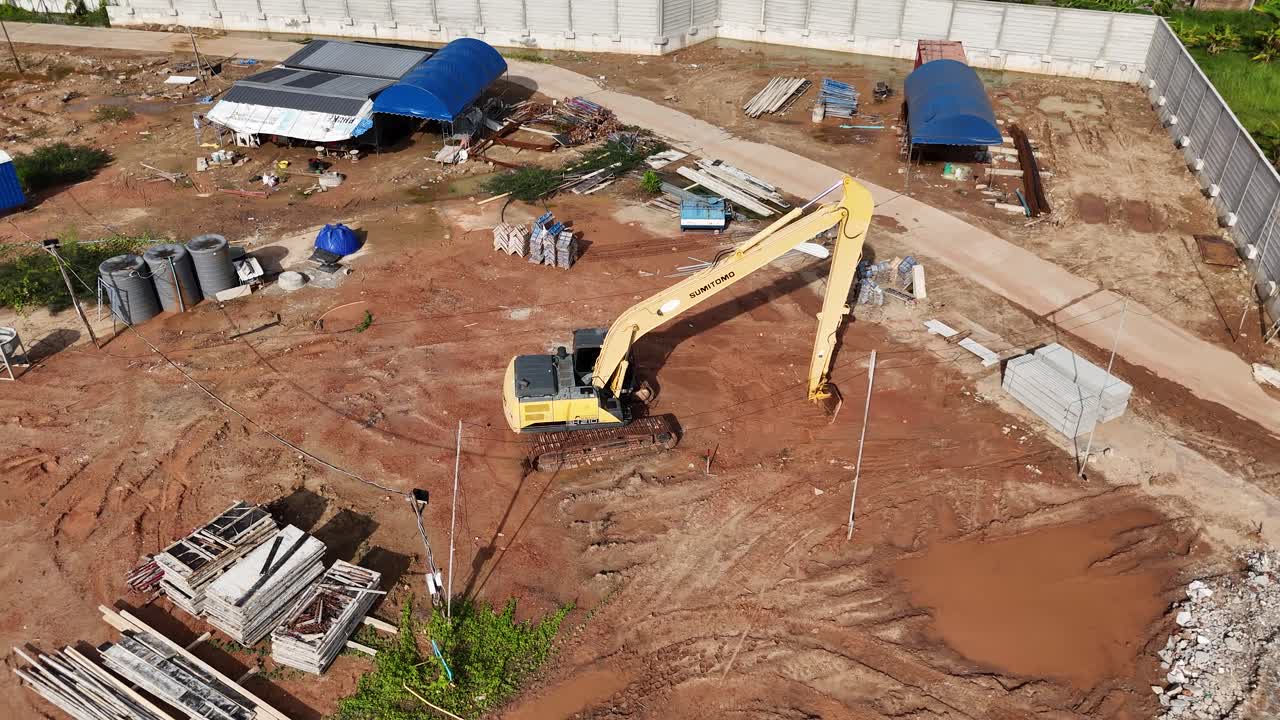 vista aérea del sitio de construcción