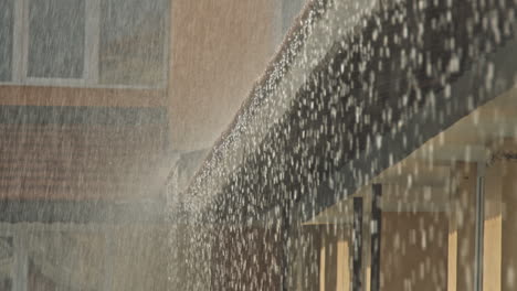 rain falling from roof