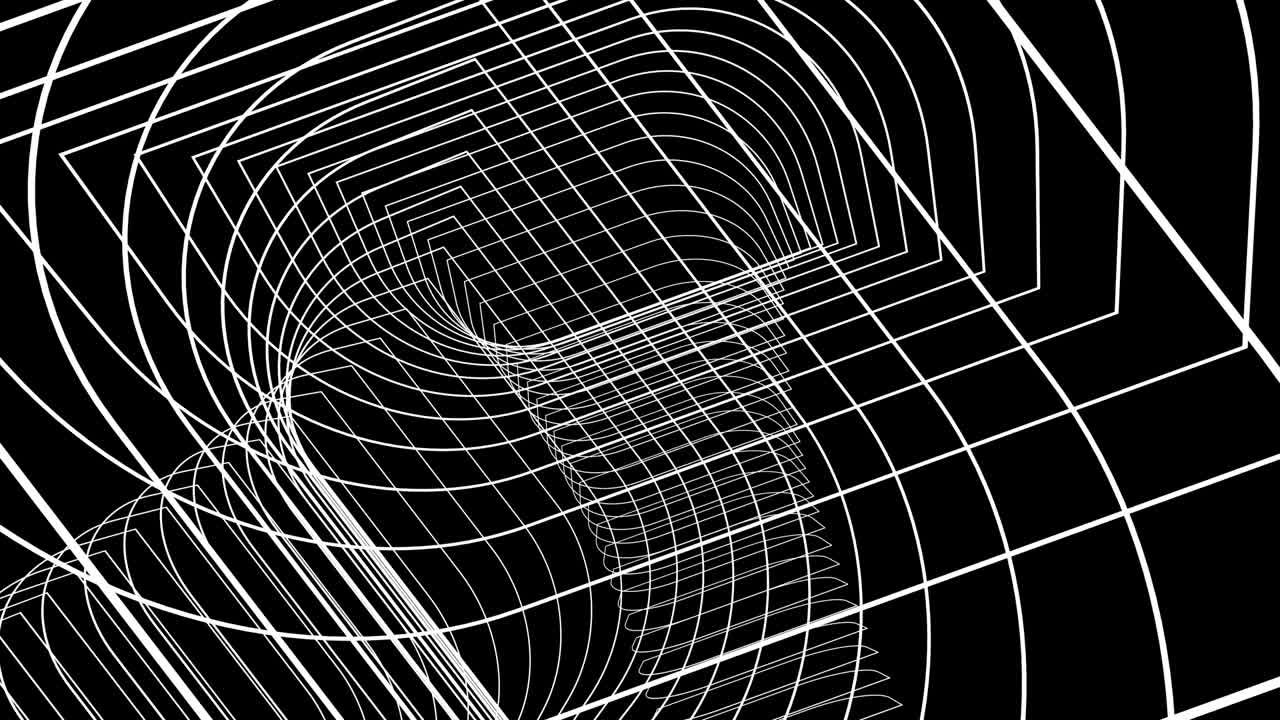 Abstract wire frame endless tunnel