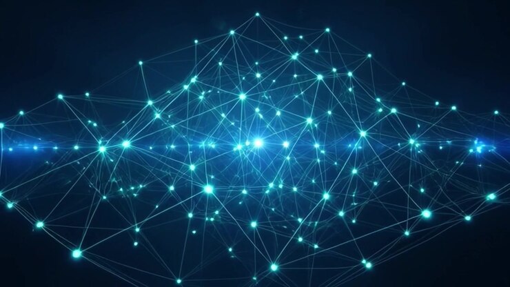 Abstract Digital Network Connection Expanding and Contracting
