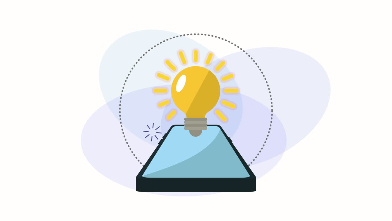 smartphone with social media marketing animation