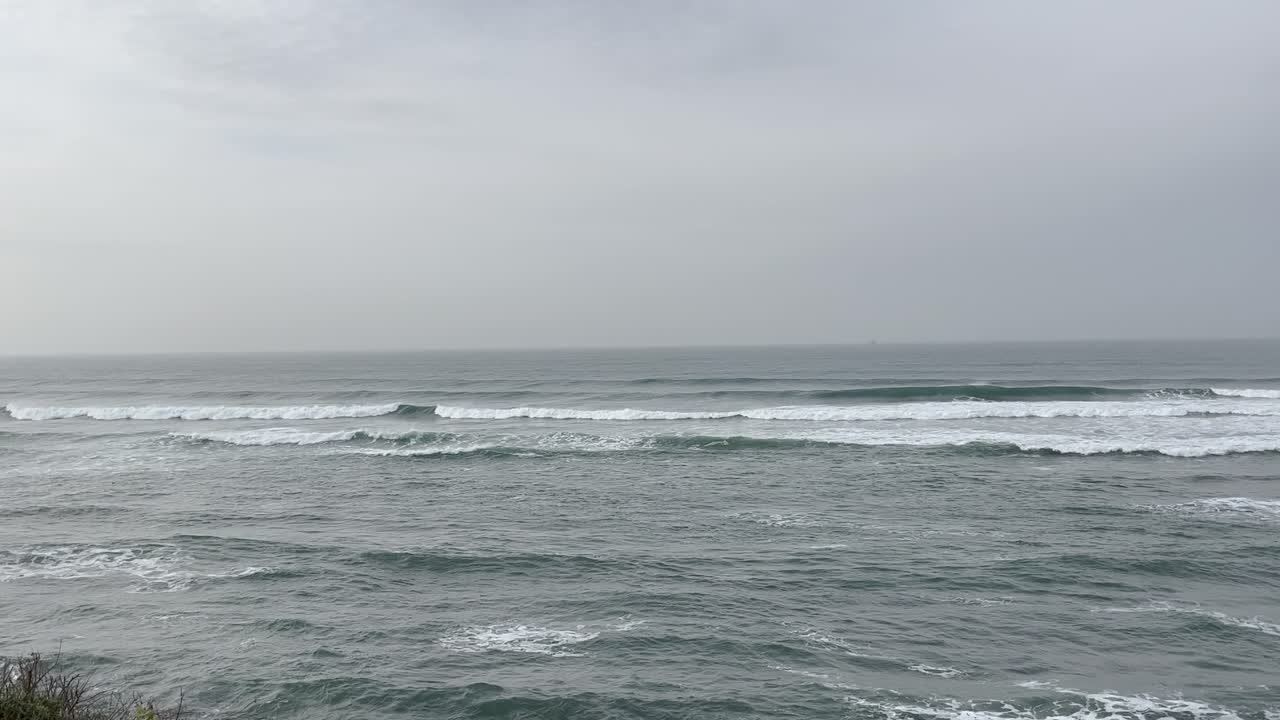 Atlantic Ocean view waves coastline wavy sea water cloudy sky Portugal landscape