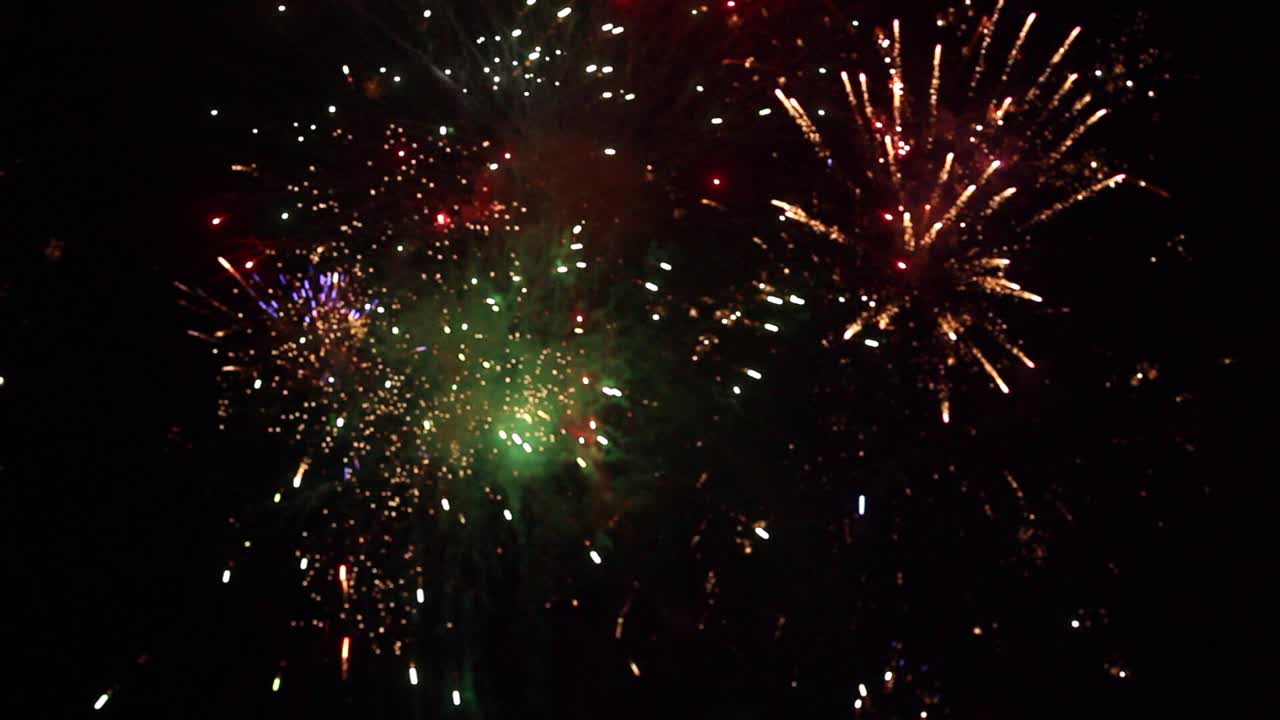 Happy new year, fireworks in the sky