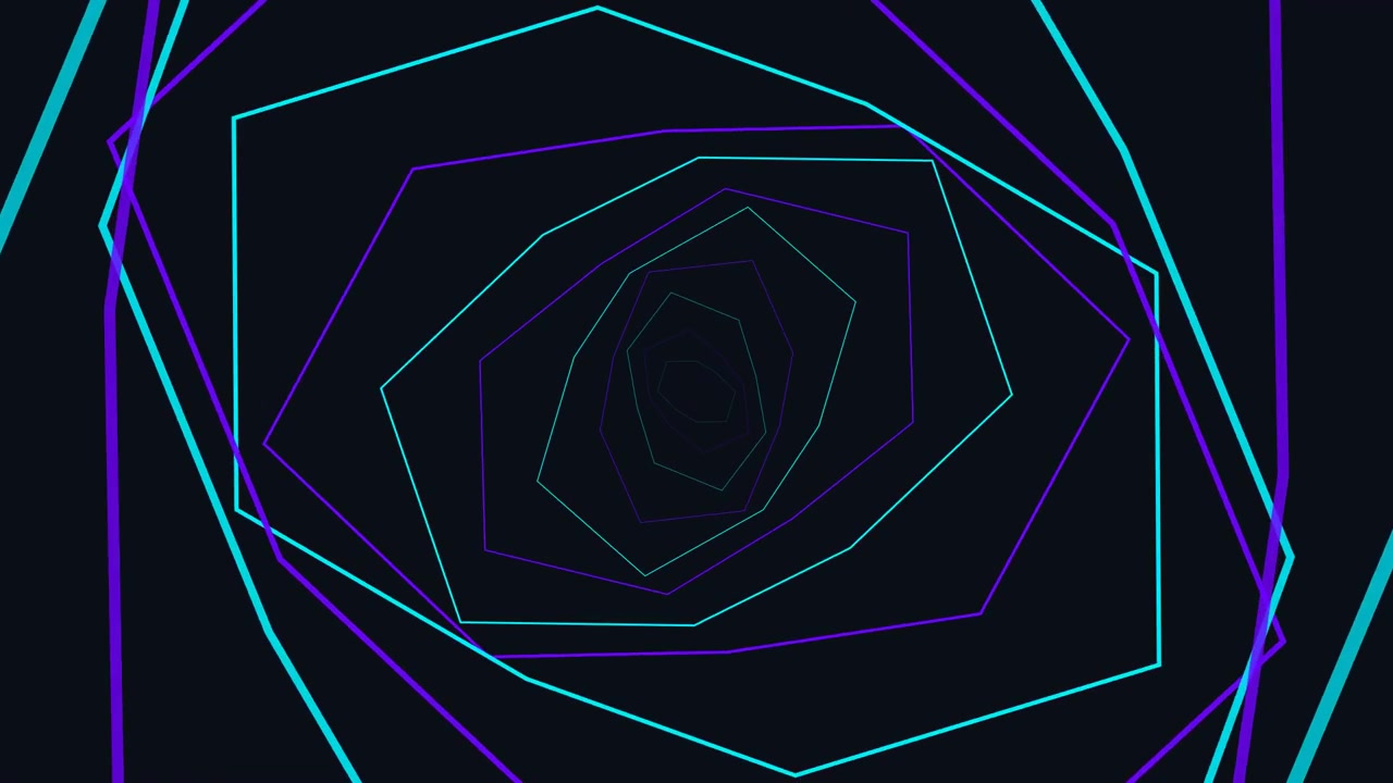 Abstrakt neongeometrisk tunnelanimation