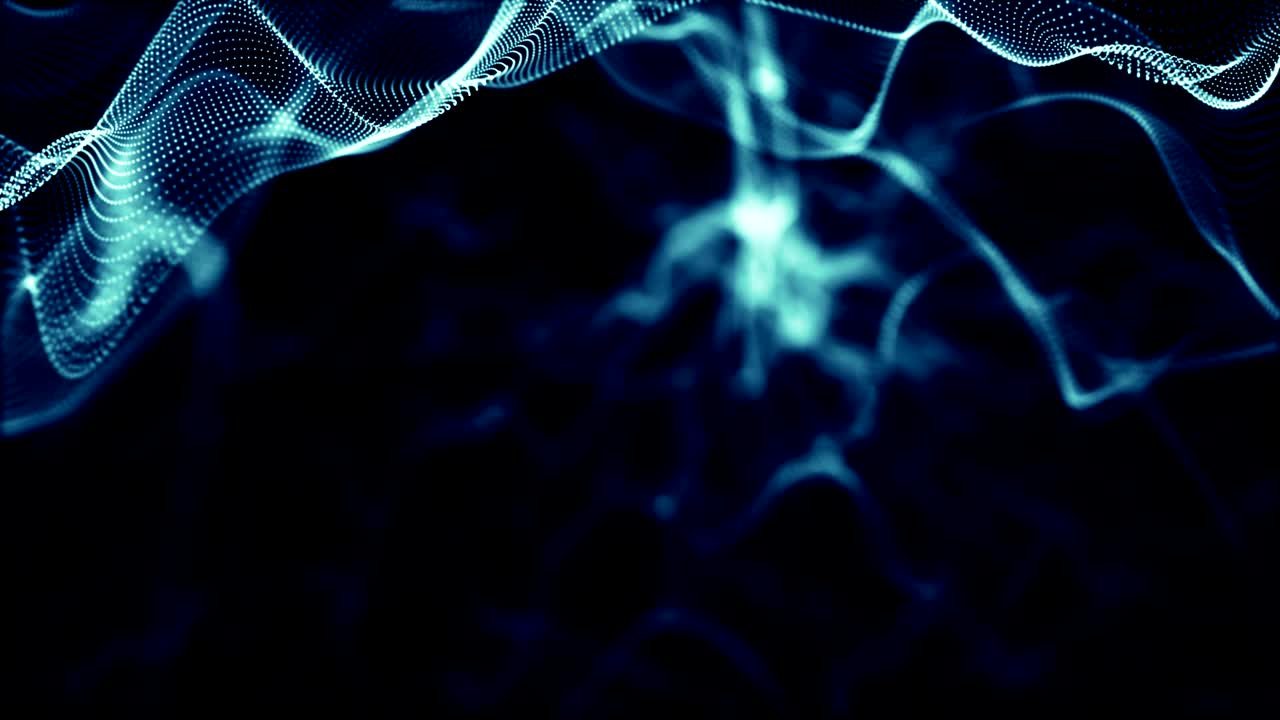 partículas de polvo azul abstracto luz bokeh títulos de movimiento bucle de fondo cinematográfico