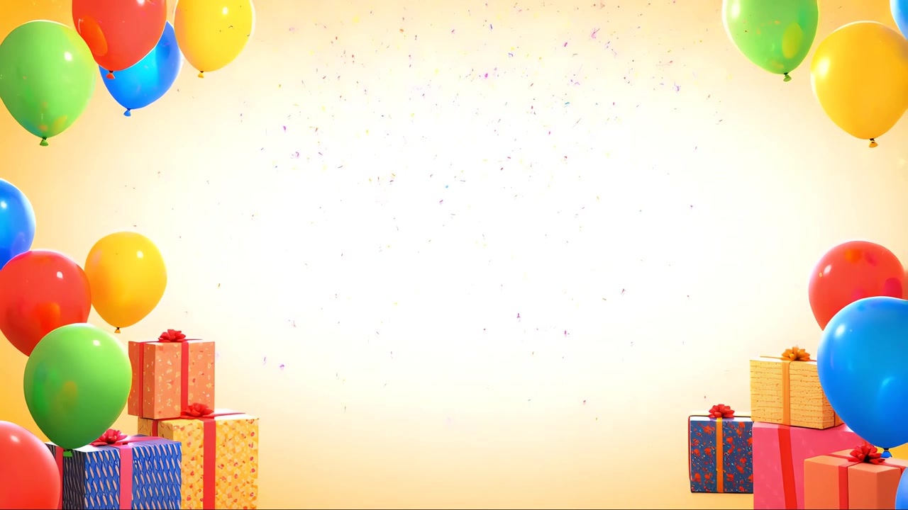 Balonlu doğum günü arka planı 4K