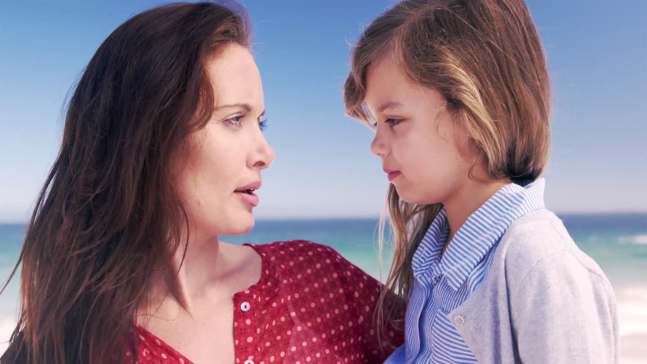 딸 과 함께 하는 젊은 어머니