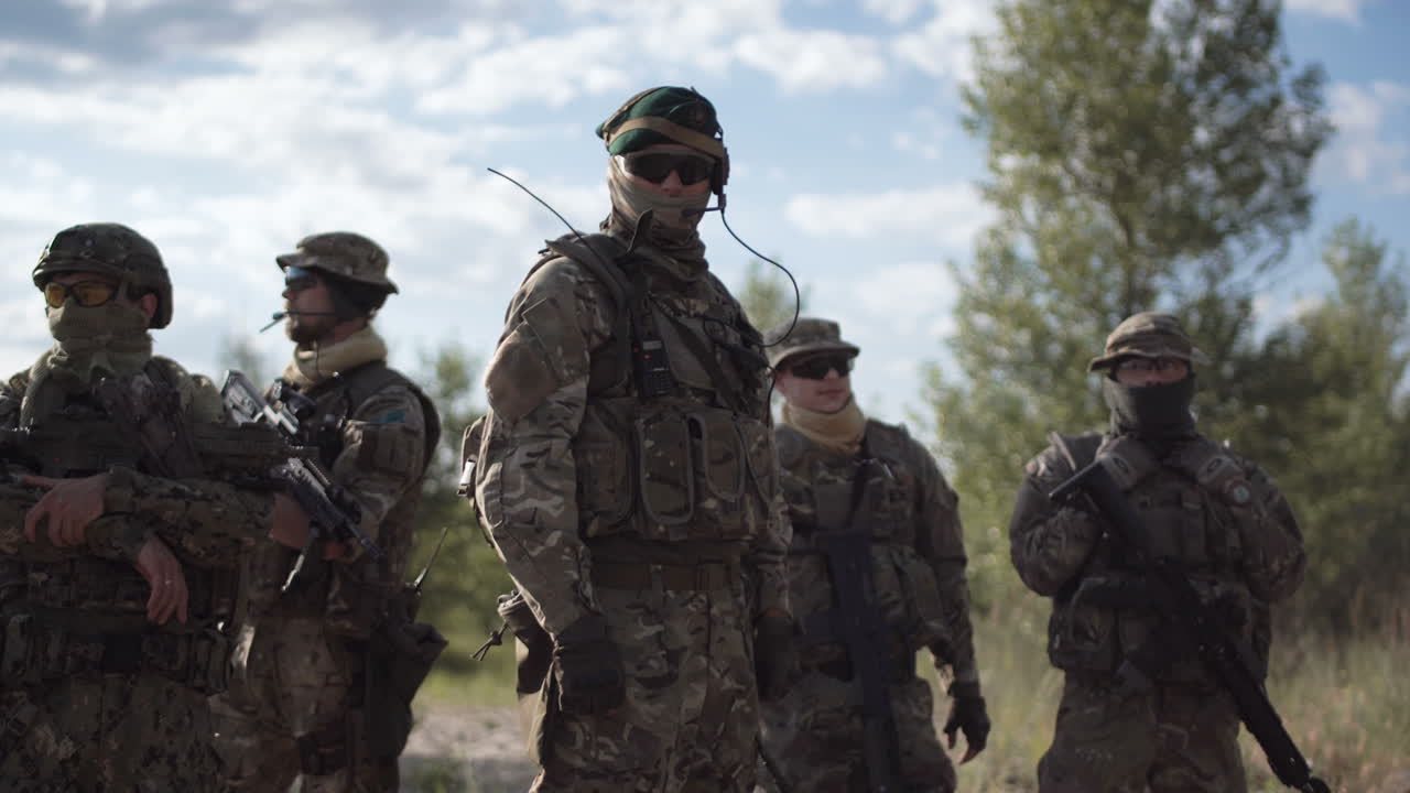 Military Personnel in Camouflage