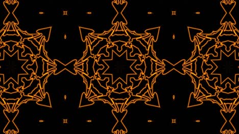 abstract orange geometric seamless pattern background. abstract stripes kaleidoscope loop. fast psychedelic colorful kaleidoscope vj background. disco abstract motion background. kaleidoscope effect