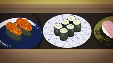 el sushi de la cinta transportadora [bucle]