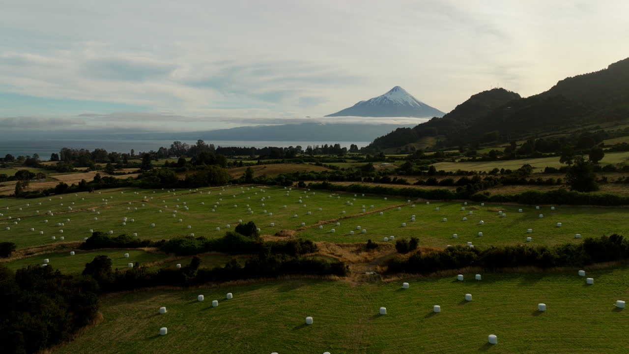 Aerial Scenery, Harvest Season, Picturesque Valley, Sunset Landscapes