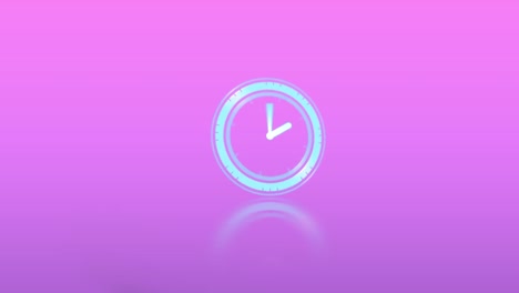 animación del reloj moviéndose sobre un fondo rosa