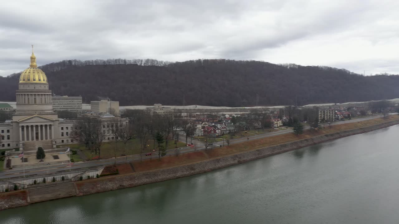 4k pan de la capital de virginia occidental en charleston